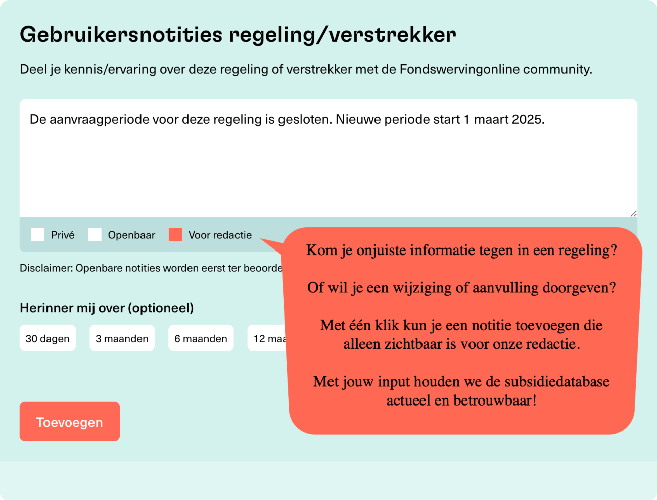Notities voor de redactie