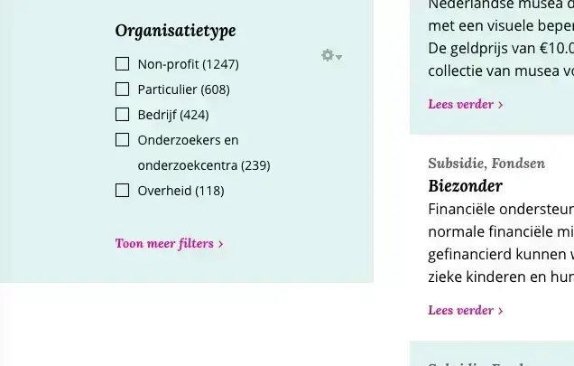 Toon meer filters Toon meer filters
