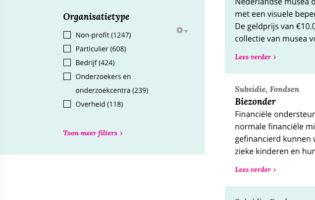 Toon meer filters Toon meer filters